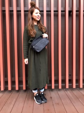 「ハラチ」｜「アイテム（ワンピース/ドレス）」を使った、MEGさん（レディース・160cm）の冬コーディネート