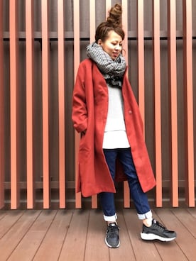 「ハラチ」｜「アイテム（ジャケット/アウター）」を使った、MEGさん（レディース・160cm）の冬コーディネート