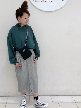 「USAコットン」｜「アイテム（その他）」を使った、MEGさん（レディース・160cm）の秋コーディネート