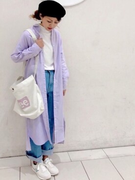 「Lee（リー）のアイテム（その他パンツ）」を使った、MEGさん（レディース・160cm）の冬コーディネート