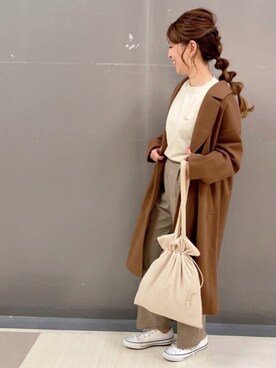 「ヘアアレンジ」｜「アイテム（その他アウター）」を使った、MEGさん（レディース・160cm）の冬コーディネート