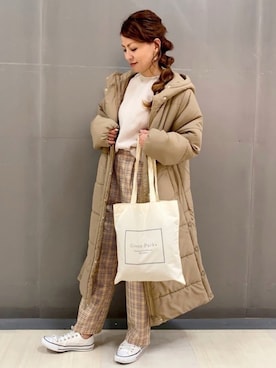 「Petit fleur（プチフルール）のアイテム」を使った、MEGさん（レディース・160cm）の冬コーディネート