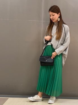 「Legato Largo（レガートラルゴ）のアイテム」を使った、MEGさん（レディース・160cm）の冬コーディネート