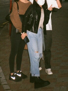 「PULL&BEAR（プルアンドベア）のアイテム（ブーツ）」を使った、karylittleorangeさん（レディース・155cm）の冬コーディネート