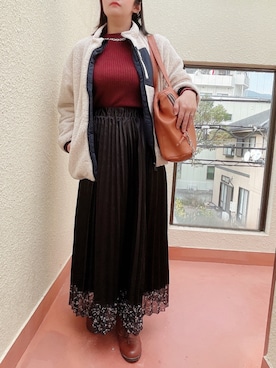 「axes femme（アクシーズファム）のアイテム（ニット/セーター）」を使った、tsubasa harada    さん（レディース・151cm）の冬コーディネート