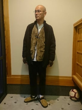 「A vontage（アボンタージュ）のアイテム」を使った、ケムマキさん（メンズ・176cm）の冬コーディネート