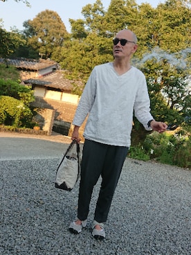 「アイテム（レッグウェア）」を使った、ケムマキさん（メンズ・176cm・40代）の夏コーディネート