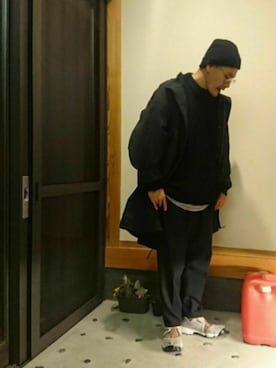 「アイテム（レッグウェア）」を使った、ケムマキさん（メンズ・176cm・40代）の冬コーディネート