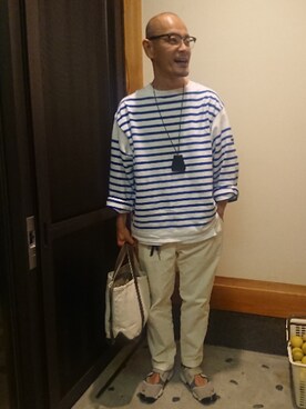 「アイテム（レッグウェア）」を使った、ケムマキさん（メンズ・176cm・40代）の春コーディネート