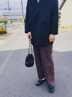 「コロナに負けない」｜「アイテム（スラックス）」を使った、ムラサキさん（メンズ・176cm）の春コーディネート