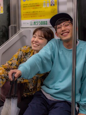 「H-FUSION（エイチ フュージョン）のアイテム」を使った、矢野文美さん（レディース・157cm）の春コーディネート