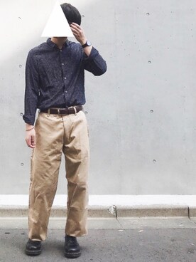 チノパンツを使った シャツイン のメンズ人気ファッションコーディネート Wear