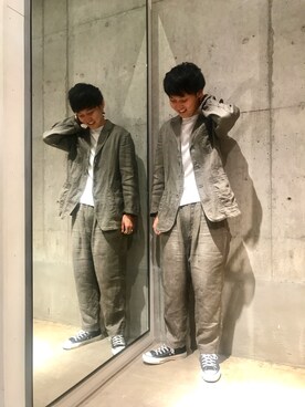 「Johnbull Private labo（ジョンブルプライベートラボ）のアイテム（テーラードジャケット）」を使った、ふゆきさん（メンズ・171cm）の夏コーディネート