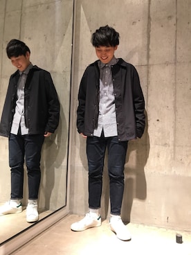 「Johnbull Private labo（ジョンブルプライベートラボ）のアイテム（ナイロンジャケット）」を使った、ふゆきさん（メンズ・171cm）の夏コーディネート