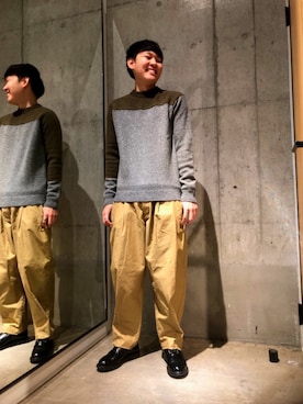 「Johnbull Private labo（ジョンブルプライベートラボ）のアイテム（チノパンツ）」を使った、ふゆきさん（メンズ・171cm）の秋コーディネート
