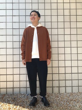 「Johnbull Private labo（ジョンブルプライベートラボ）のアイテム（スウェット）」を使った、ふゆきさん（メンズ・171cm）の秋コーディネート