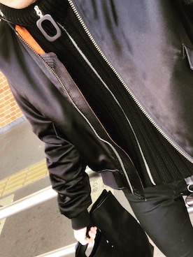 「JOHN LAWRENCE SULLIVAN（ジョンローレンスサリバン）のアイテム（MA-1）」を使った、sbyさん（メンズ・170cm）の秋コーディネート