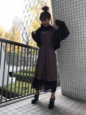 「ENVYM（アンビー）のアイテム（ダウンジャケット/コート）」を使った、____AMIさん（レディース・166cm）の冬コーディネート