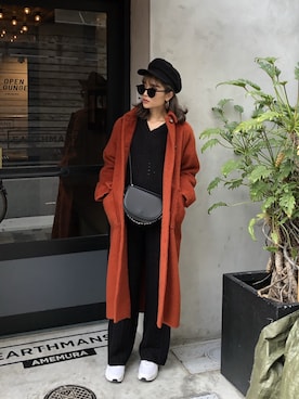 「ENVYM（アンビー）のアイテム（その他アウター）」を使った、____AMIさん（レディース・167cm）の冬コーディネート