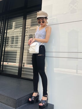 「ENVYM（アンビー）のアイテム（帽子）」を使った、____AMIさん（レディース・167cm）の夏コーディネート