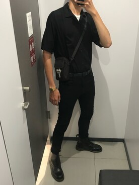 「Dr. Martens（ドクターマーチン）のアイテム（ブーツ、ブラック系）」を使った、Zackさん（メンズ・183cm）の夏コーディネート
