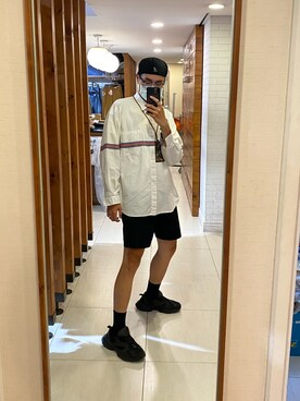 「Reebok（リーボック）のアイテム（スニーカー、ブラック系）」を使った、Zackさん（メンズ・183cm）の夏コーディネート