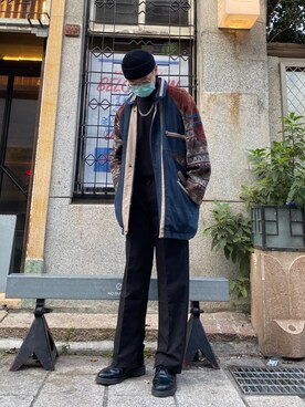 「Dr. Martens（ドクターマーチン）のアイテム（シューズ、ブラック系）」を使った、Zackさん（メンズ・183cm）の冬コーディネート