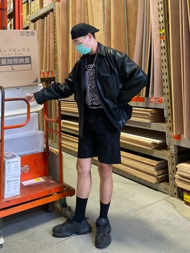 「KANGOL（カンゴール）のアイテム（帽子、ブラック系）」を使った、Zackさん（メンズ・183cm）の冬コーディネート