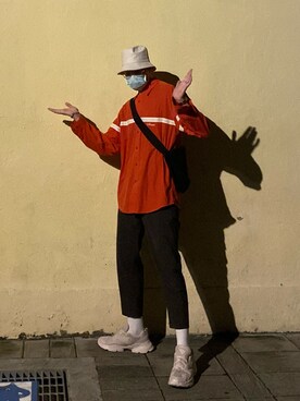 「Reebok（リーボック）のアイテム（シューズ、ベージュ系）」を使った、Zackさん（メンズ・183cm）の冬コーディネート