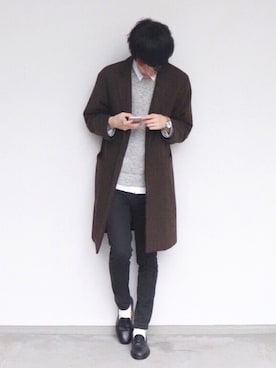 「KLEMAN（クレマン）のアイテム（スリッポン）」を使った、Rさん（メンズ・180cm）の秋コーディネート