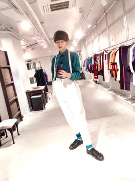 ht8mikoissさんの「STRETCH TWILL TAPERED PANTS」を使ったコーディネート