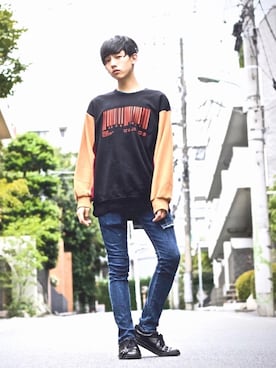 「SHAREEF（シャリーフ）のアイテム（スニーカー）」を使った、ht8mikoissさん（メンズ・175cm）の秋コーディネート