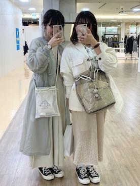 「消えそうな色コーデ」｜「アイテム（その他アウター）」を使った、kanonさん（レディース・162cm）の春コーディネート