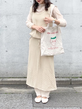 「オーガンジー」｜「アイテム（その他シューズ）」を使った、kanonさん（レディース・162cm）の夏コーディネート