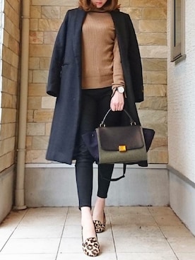 「CELINE」｜「アイテム（その他シューズ）」を使った、uca.l023さん（レディース・165cm）の冬コーディネート