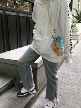 「TYAKASHAのアイテム（バッグ）」を使った、Yυυυαさん（レディース・155cm）の夏コーディネート