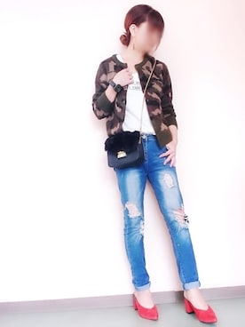 「アイテム（おもちゃ、グリーン系）」を使った、c-h-u-r-a 。さん（レディース・153cm）の秋コーディネート