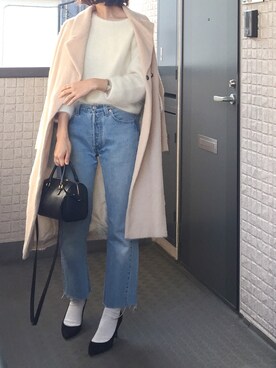 「DES PRES（デ・プレ）のアイテム（その他アウター）」を使った、hito.wearさん（レディース・164cm）の冬コーディネート
