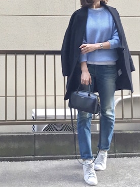 「ドラフトリーバイス」｜「アイテム（チェスターコート）」を使った、hito.wearさん（レディース・164cm）の冬コーディネート