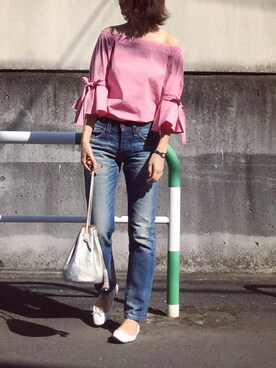 「Drawing Numbers（ドローイング ナンバーズ）のアイテム（バッグ）」を使った、hito.wearさん（レディース・164cm）の夏コーディネート