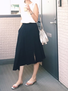 「Drawing Numbers（ドローイング ナンバーズ）のアイテム（バッグ）」を使った、hito.wearさん（レディース・164cm）の夏コーディネート