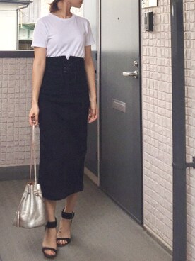 「Drawing Numbers（ドローイング ナンバーズ）のアイテム（バッグ）」を使った、hito.wearさん（レディース・164cm）の夏コーディネート