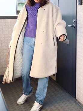 「Drawing Numbers（ドローイング ナンバーズ）のアイテム（バッグ）」を使った、hito.wearさん（レディース・164cm）の冬コーディネート