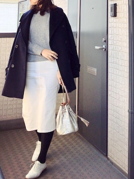 「Drawing Numbers（ドローイング ナンバーズ）のアイテム（バッグ）」を使った、hito.wearさん（レディース・164cm）の冬コーディネート