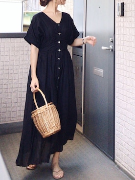 「GAP（ギャップ）のアイテム（ビーチサンダル）」を使った、hito.wearさん（レディース・164cm）の夏コーディネート