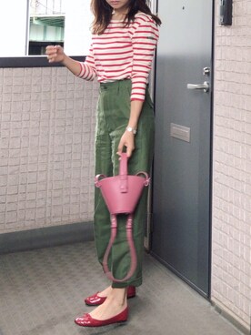 「マリン」｜「アイテム（バレエシューズ）」を使った、hito.wearさん（レディース・165cm）の夏コーディネート