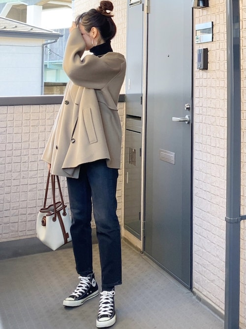 トゥモローランド ギャルリーヴィーウールダブルフェイス ショートノーカラーコート ウールダブルフェイス カラーレス ショートトレンチコート（ノー