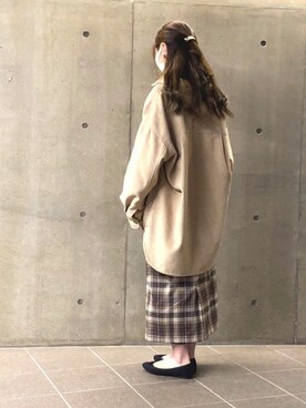 「w closet」｜「アイテム（その他アウター）」を使った、あにゃさん（レディース・157cm）の秋コーディネート
