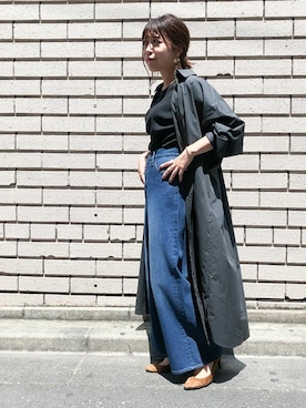「NANO universe（ナノユニバース）のアイテム（シャツワンピース）」を使った、nano・universe lady's　STAFFさん（レディース・156cm）の夏コーディネート