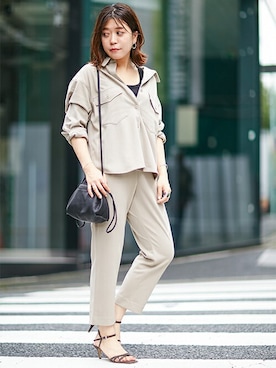 「NANO universe（ナノユニバース）のアイテム（ブルゾン）」を使った、nano・universe lady's　STAFFさん（レディース・156cm）の夏コーディネート